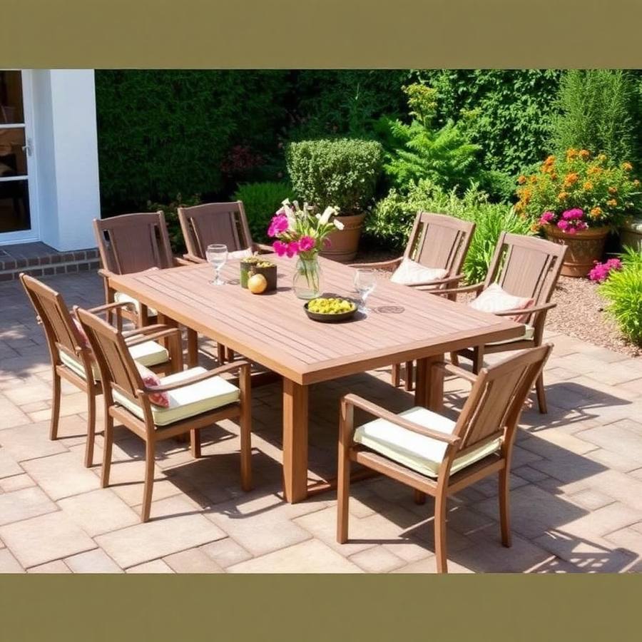 Tuinset Dining voor 6 Personen – Ruime Eettafel met Zes Stoelen voor het Hele Gezin