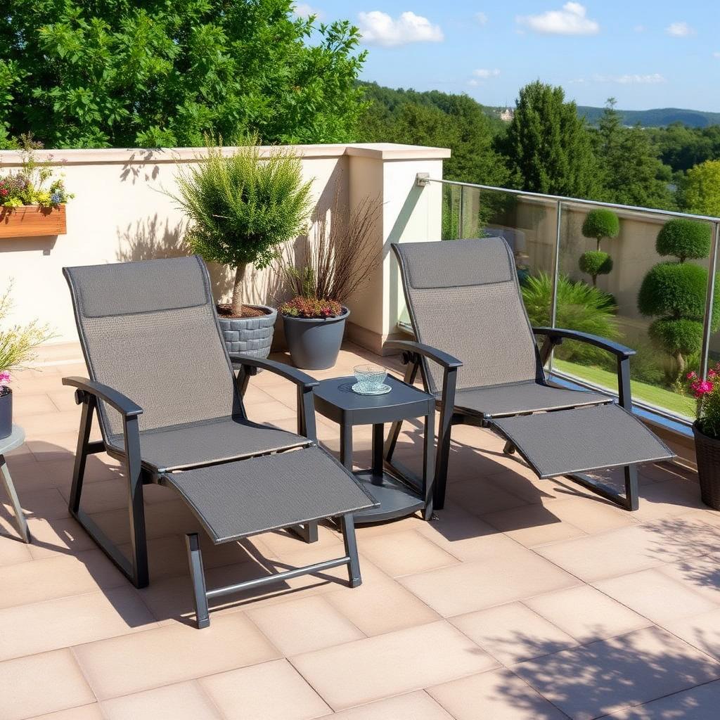 Loungeset met Verstelbare Ligstoelen – Tuinset met Relaxstoelen voor Zonnebaden