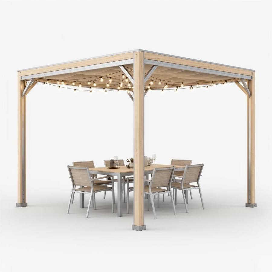 Moderne Pergola Tuinpaviljoen met Uittrekbaar Zonnedak – Flexibele Tuinoverkapping